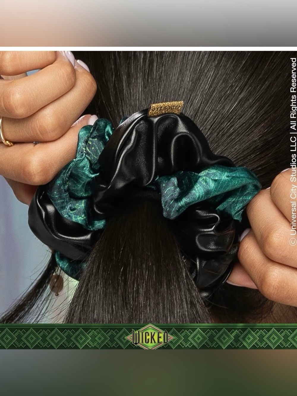 Wicked Elphaba Bow Headband & Twist Scrunchie Set Scünci Conair 2Pc NIP - Picture 5 of 7